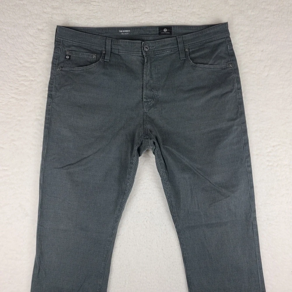 AG‎ Adriano Goldschmied Pants Mens 38x34 Gray Black The Everett Slim Straight